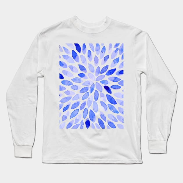 Watercolor brush strokes - blue Long Sleeve T-Shirt by wackapacka